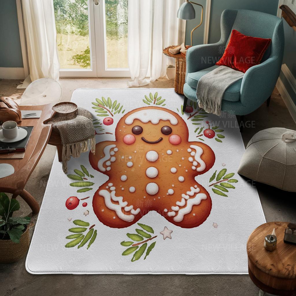 House Entrance Carpet Home Door Mat Living Room Bath Foot Bathroom Non-slip Water Absorption Rugs Bath Merry Christmas Winter