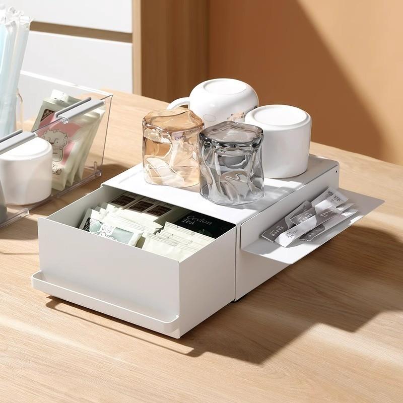 Kettle Placement Table Simple Coffee Machine Drawer Style Storage Rack Office Pantry Desktop Storage Shelf