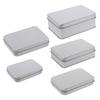 Small Metal Tin Silver Storage Box Case Organizer For Money Coin Candy Key