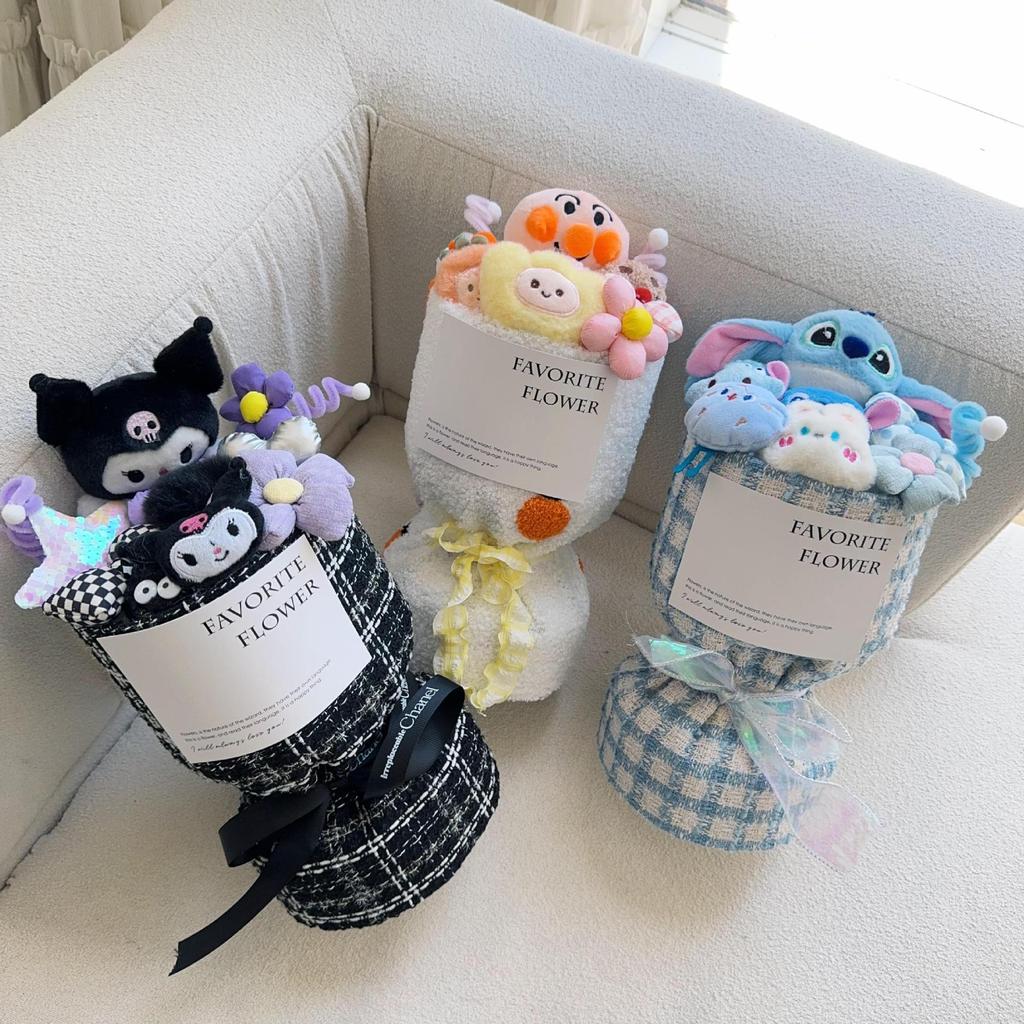 Sanrio Cartoon Plush Doll Bouquet - Perfect Christmas or Birthday Gift for Girlfriend or Best Friend
