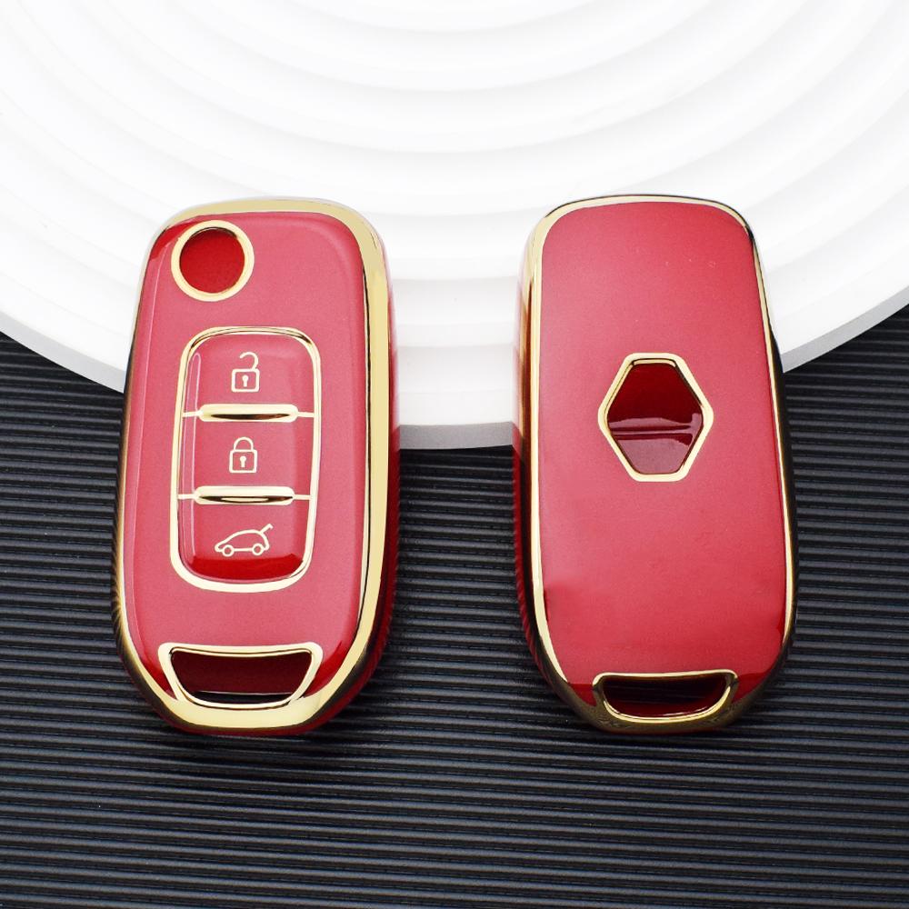 Auto Skall Fob For Renault Kadjar Captur Megane Sandero Stepway Logan Clio 5 Arkana Myk TPU Bil Flip Nøkkelkasse Deksel