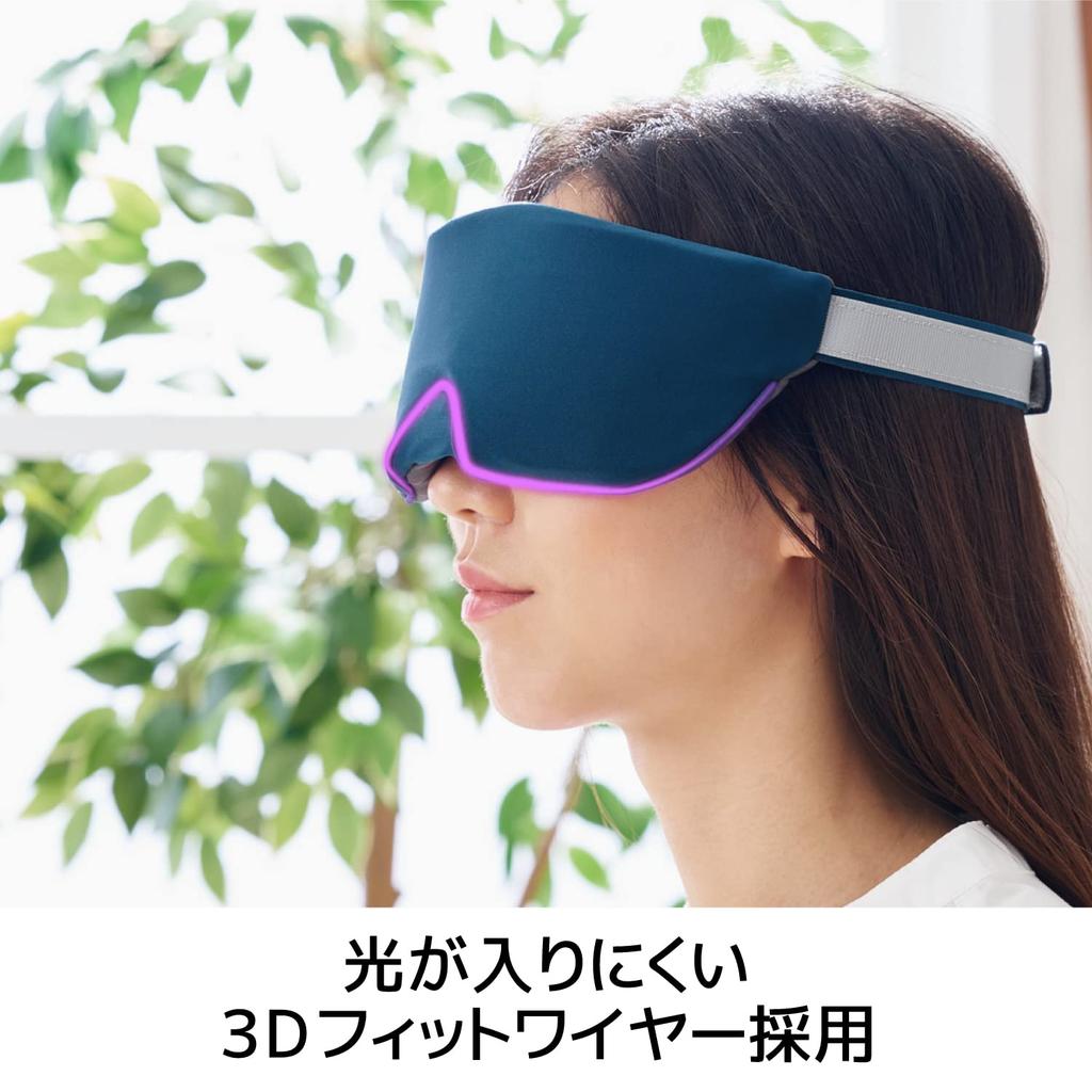 ELECOM Eye Hot and Cool Gel Pack with Acupressure Warming and Light Refrigerator Midnight Navy Mask, Sheet, Cooling, Blocking, Relaxing, Sleeping,