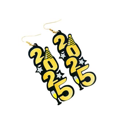 New Year Earrings Sequin Digital Earrings Party Earrings Winter Festive Jewelry Gifts Unique New Year Digital Earrings 1 Pair