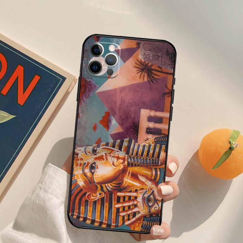 Sacred Eye of Horus Egypt Fresco Funda Case For iPhone 14 15 16 Pro Max 11 12 13 Pro Max Mini XR 16 15 Plus 16e Phone Cover