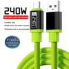 240W Usb C To Type C Fast Charging Cable With Led Power Display Durable Soft Cord For Phones Laptops Tablets Travel Office Use