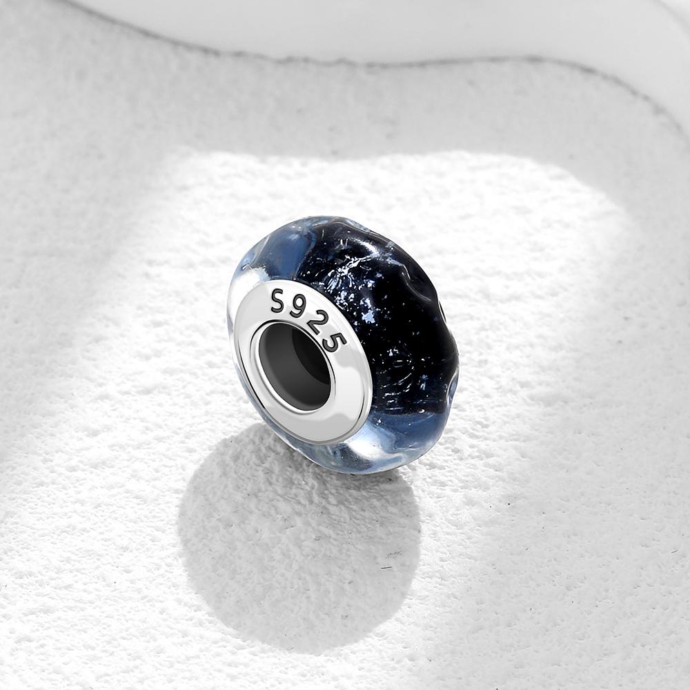 2025 Nový 925 Sterlingové Stříbro Modrá Řada Lesklý Zirkonový Korálek Přívěsek Náramek Náhrdelník Šperky Výroba Dárek pro Ženy