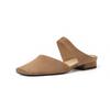Fashion 2025 New Summer Women Shoes Sheepskin Shoes for Women Simple Bow Women Slippers Low Heels Square Toe Slippers Mules Handmade