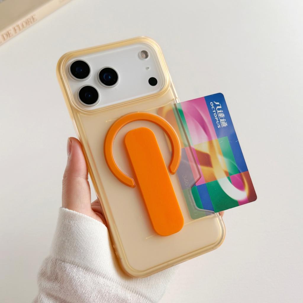Card Holder Slot Bracket Matte Clear Phone Case For For Iphone 17 16 1 14 13 Pro Max For Magnetic Shockproof Cover