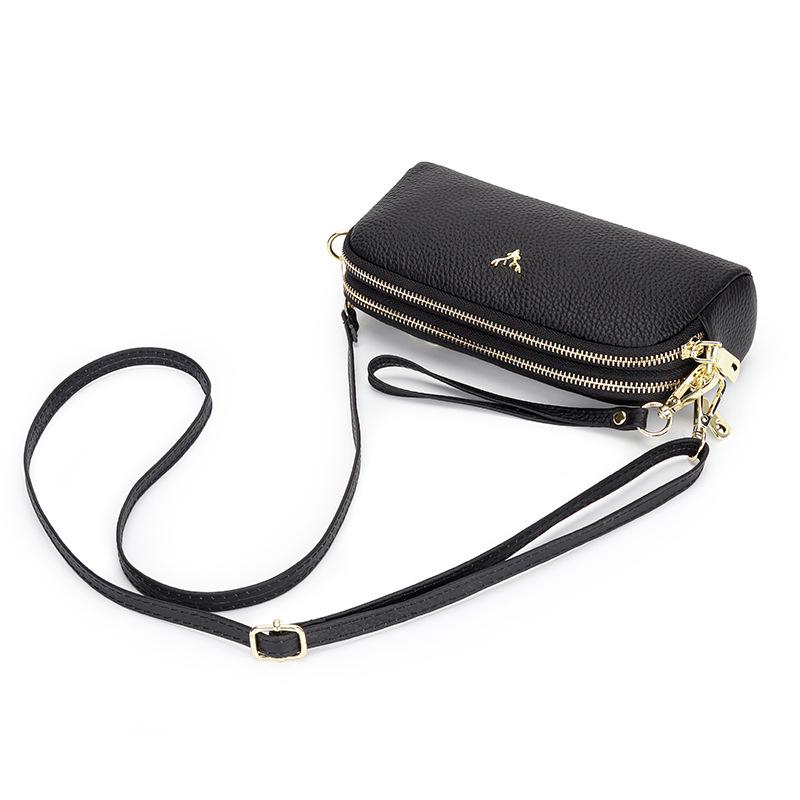Γνήσιο Δερμάτινη Γυναικεία Τσάντα Crossbody - Νέα Μόδα Δερμάτινη Τσάντα Ώμου για Κινητό, Μεγάλη Τσάντα-Πορτοφόλι με Υφή Λίτσι, Μικρή Γυναικεία Τσάντα