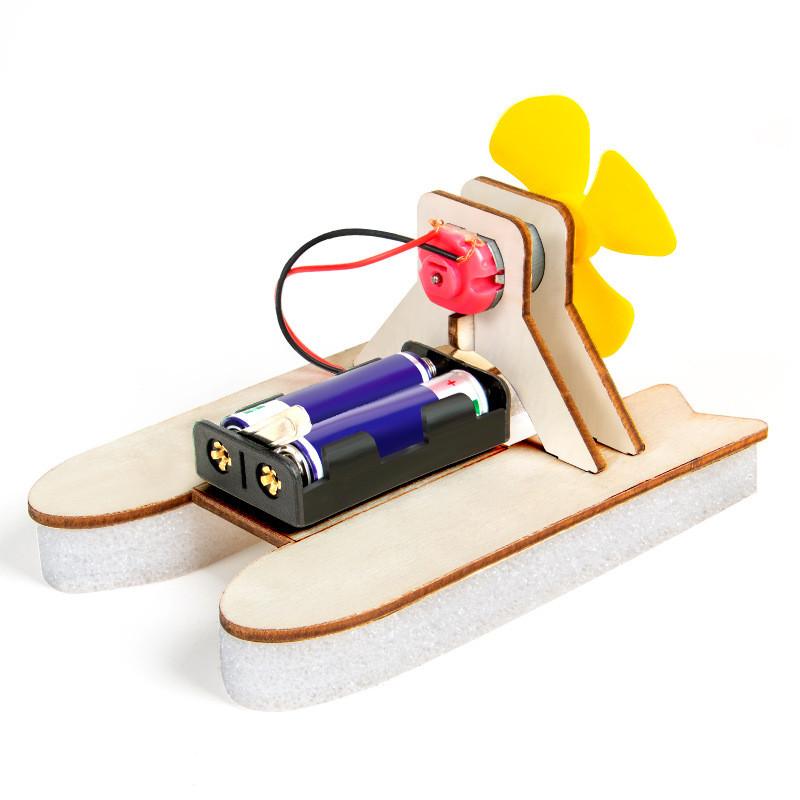 Science Experiment Diy Air Cushion Boat Model With Wind Power Technology For Children Educational Play