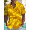 Nuova Camicia Stampata Hawaii Primavera/Estate Moda Tempo Libero Passeggiata in Strada Turista Spiaggia Apertura Totale Manica Corta con Bottoni