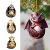 Christmas Dragon Ornaments Novelty Dragon Egg Tree Pendant Acrylic Hanging Keychain Decoration Festive Party Supplies