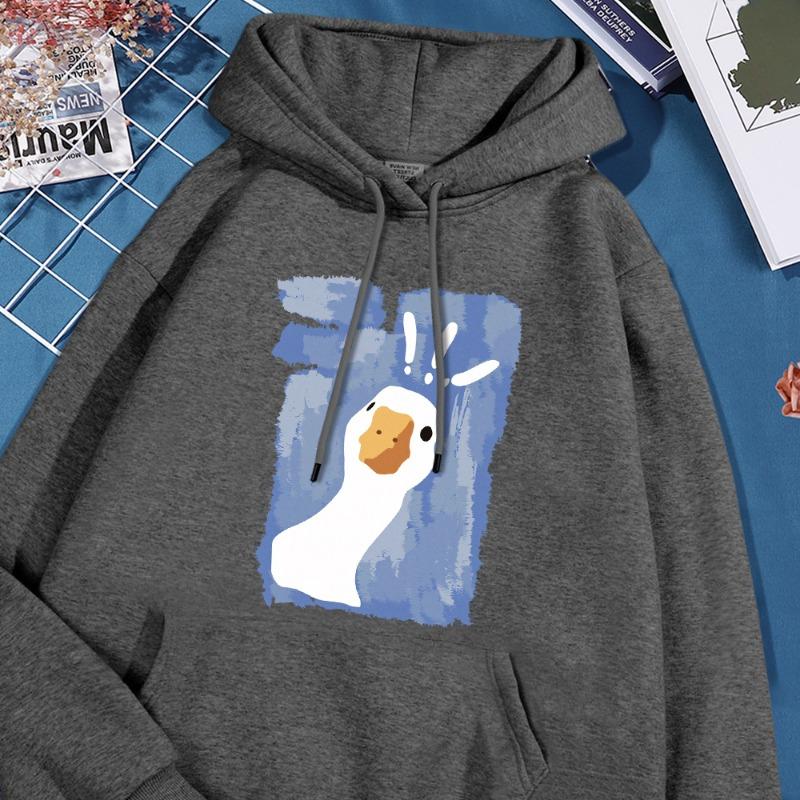 Graffiti-Art Confused Duck Printed Men Hoodie Fashion Big Size Hoody