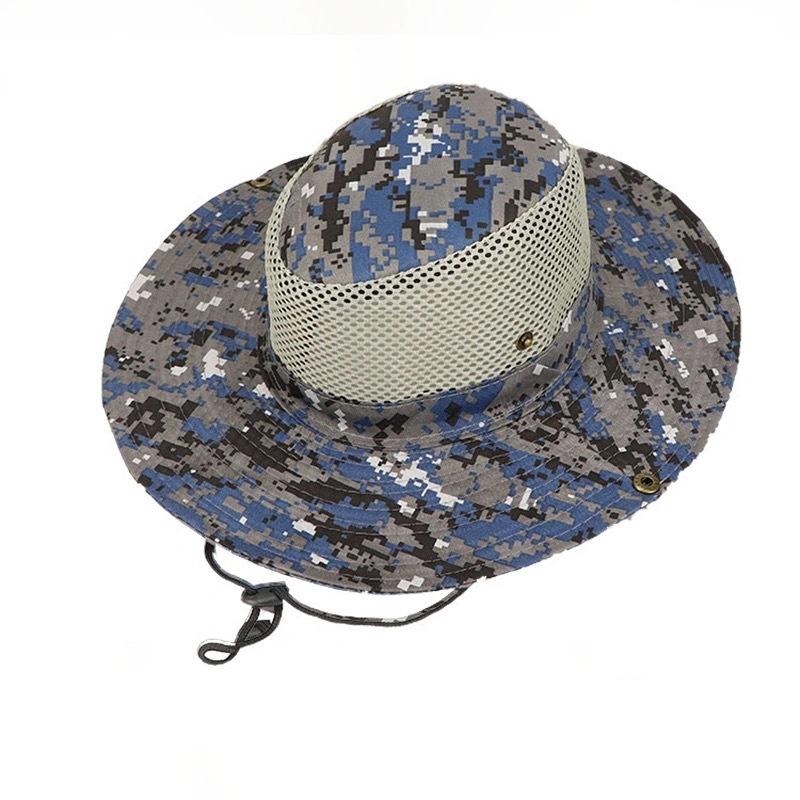 Breathable Wide Brim Hat Outdoor Upf 50+ Sun Protection Mesh Safari Cap For Travel Fishing