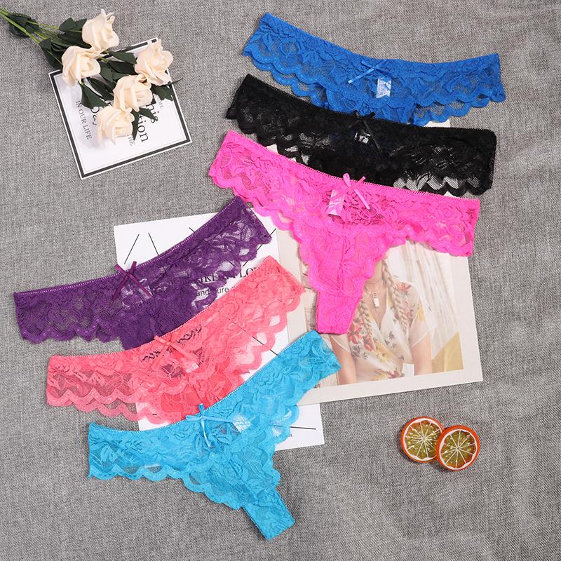 Ultra-thin Thong Transparent Sexy Panties Underwear Women Cotton Lace Tanga Briefs Women Intimates