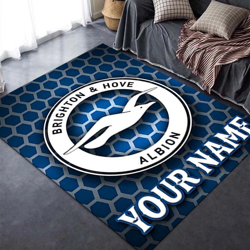 Custom Name Brighton&Hove Albion Carpet Rug for Living Room Bedroom Home Sofa Decoration,Kids Play Non-slip Floor Mat