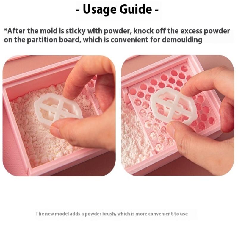 Polymer Clay Cutter Anti-Stick Starch Box With Brush Soft Ceramic Powder Storage Box Diy Earrings Jewelry Auxiliary Tools