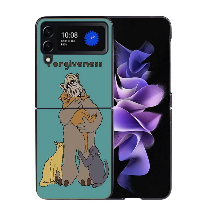 Alf TV Series Phone Case For Samsung Z Flip 7 6 5G Galaxy Z Flip4 Z Flip5 Z Flip3 Coque Black Hard PC Shell Protective Cover