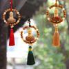 Buddha Statue Car Rearview Mirror Pendant Wood Tassel Car Hanging