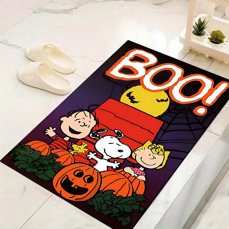1Pc Snoopy'S Halloween Adventure Rug Office Carpet Indoor Outdoor Doormat Nonslip Soft And Comfortable Living Room Christmas Halloween Gift D91897