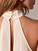 2026 Women's Asymmetrical Halter Neck Satin Vest with Lace Trim