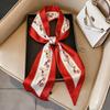 Small long thin bevel silk scarf Women's ethnic style belt Tie hair belt Tie bag ribbon tie yarn scarf Thin scarf
