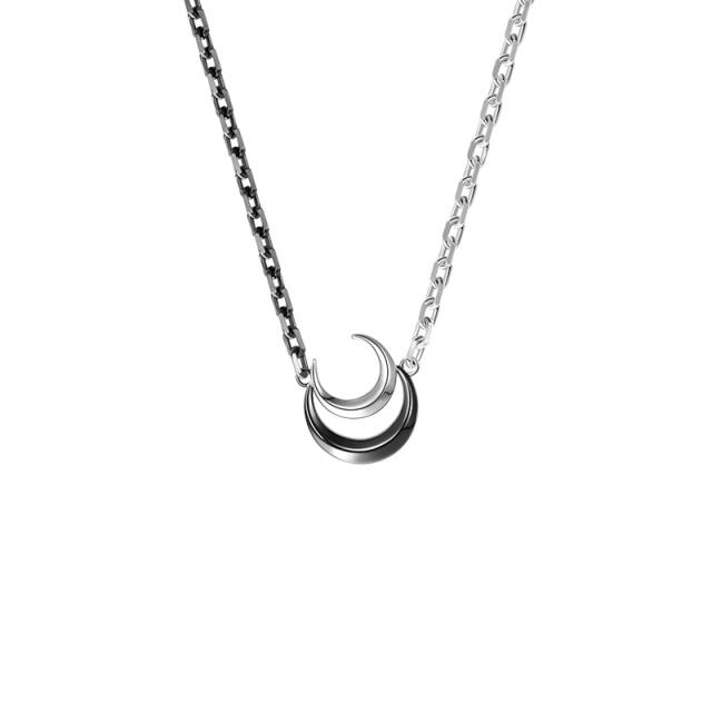 Thaya Corrente de Elo Colares Românticos Femininos Colares com Pingente de Estrela e Lua Gargantilha Design Original Adorável Joias Finas Para CasalCorrente Fofa