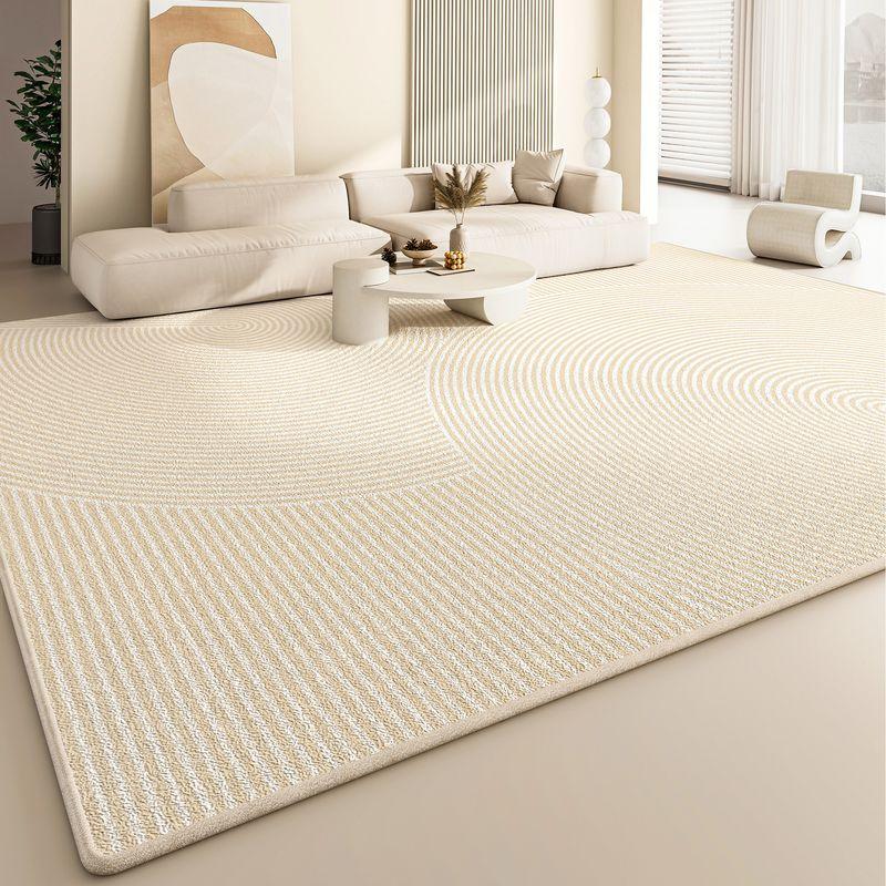 Cream-White Solid-Color Textured Rug—Durable, Machine-Washable Large Living Room Rug, Bedroom Bedside Rug, Home Decor