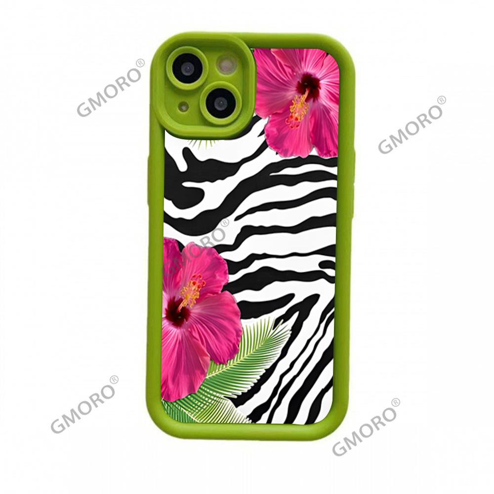 Hot-selling Black Zebra Pattern Flower Suitable for Apple 16pm Premium Mobile Phone Case iPhone17 Silicone Soft Case