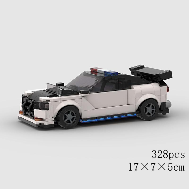 MOC Pickup Car Model Building Blocks GT RS6 Super Race Speed Racing Sports Police Vehicle Technical Racing Brick Christmas Gif