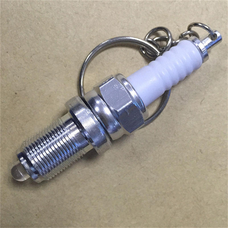 Casual  Led Key Chain Spark Plug Key Chain Keychain Car Parts Keyring