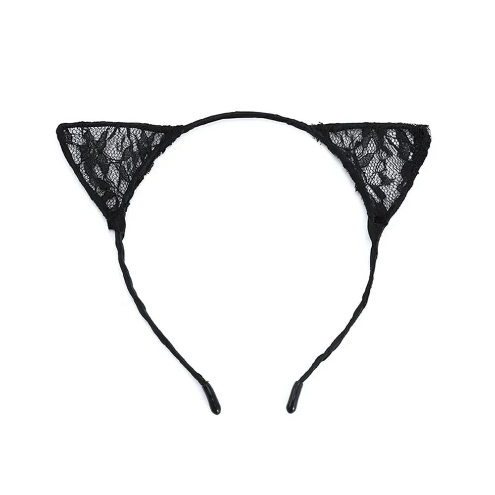 Sexy Black Cat Ears Head Bezel for Women Girls Cosplay Headwear Headband Girl Birthday Party Hair Accessories