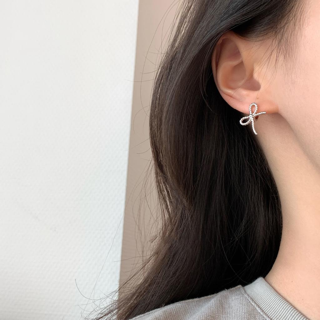 Bow Earrings Korean Fashion Versatile Stud Earrings Trendy Earrings for Girlfriend Gifts