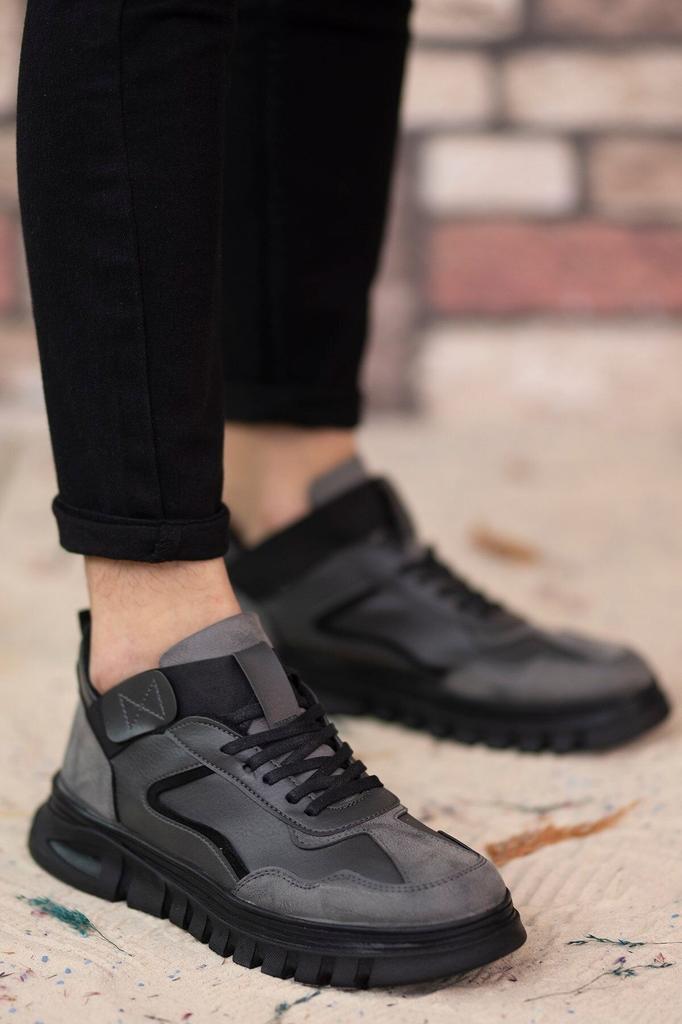 Pánské módní boty z umělé kůže na plochém podpatku černé lodičky