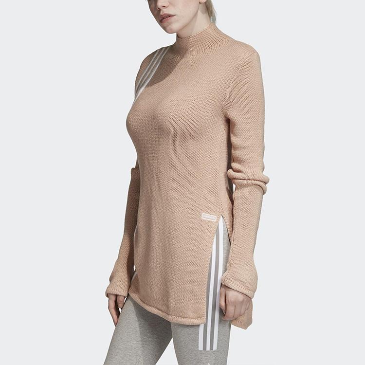 adidas Originals Side Split Three Stripe Pullover Sweater Women Sweater Pearl-Pink FN2795