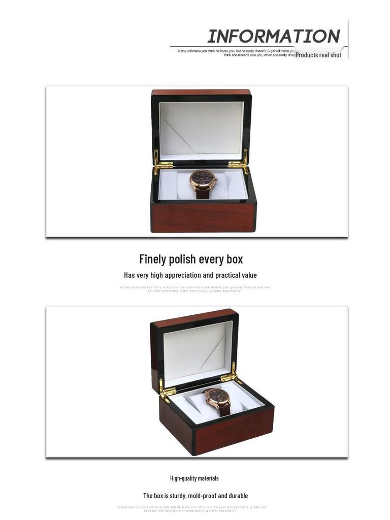 High-End Wood Grain Magnetic Flip Watch Display and Storage Box