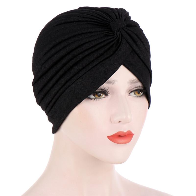 Cotton Solid Folds Pearl Muslim Turban Scarf  Women Islamic Inner Hijab Caps Arab Wrap Head  Femme Musulman Turbante Mujer