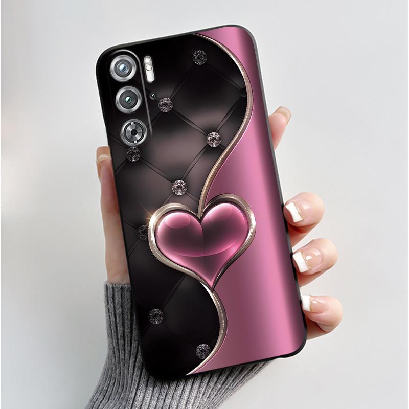 Per ZTE nubia Red Magic 9 Magic9 9S Pro Plus 5G Custodia Moda Farfalle Fiori Sottile Nera Morbida TPU Retro Opaco Copertura Protettiva