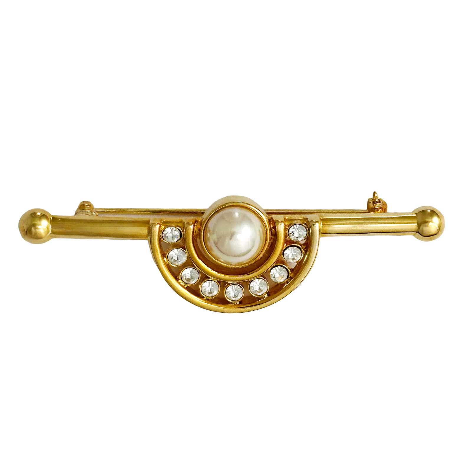 

Vintage Brooch Vintage Accessories KEYES Made in Canada Gold 22KGP Pearl 111715 [Raport Selection] золотой