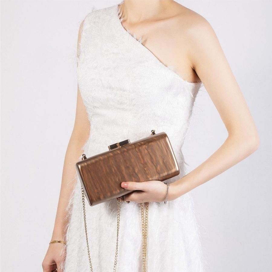 Neue Acryl-Muschelform-Schultertasche für Damen Modische Ketten-Umhänge-Abend-Clutch-Tasche