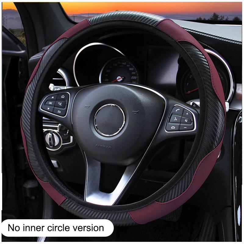 PU Carbon Fiber Leather Car Cover Automotive Supplieswithout Inner Ring SuitableSuitable for 14.5-15 Inches of Automotive