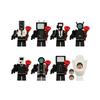 8 Pezzi Blocchi da Costruzione Skibidi del Gabinetto Monitor TV Telecamera minifigure Fai da te Giocattolo per Bambini Compatibile Lego