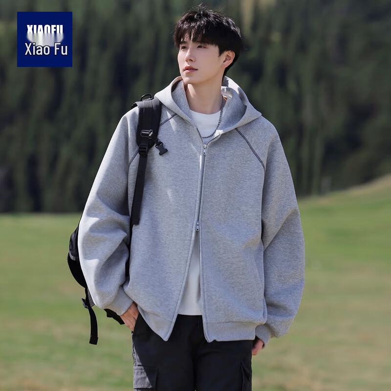 Men's American Style Spliced Hooded Cardigan Jacket