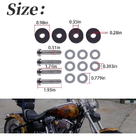 91800025 Windshield Mounting Hardware Kit Compatible with Harley 1986-1999 FLSTC 1990-2017 FLS 2006 FLST 1993-1996 FLSTN Model with Auxiliary Lamps,