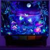 Arazzo Fantasy Forest con luce nera, arazzo estetico Moon, arazzo farfalla reattivo UV, arazzo Galaxy Space, da appendere alla parete per camera da letto e soggiorno