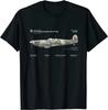 Spitfire Supermarine Flugzeug Historischer Kriegsvogel Jäger Herren T-Shirt Kurzarm Lässig Baumwolle Rundhals Sommer T-Shirt