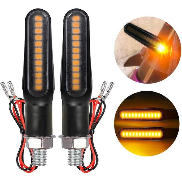 Motorcycle Blinkers Indicator Sequential Turn Signal Amber LED Lamp (Pack of 4)