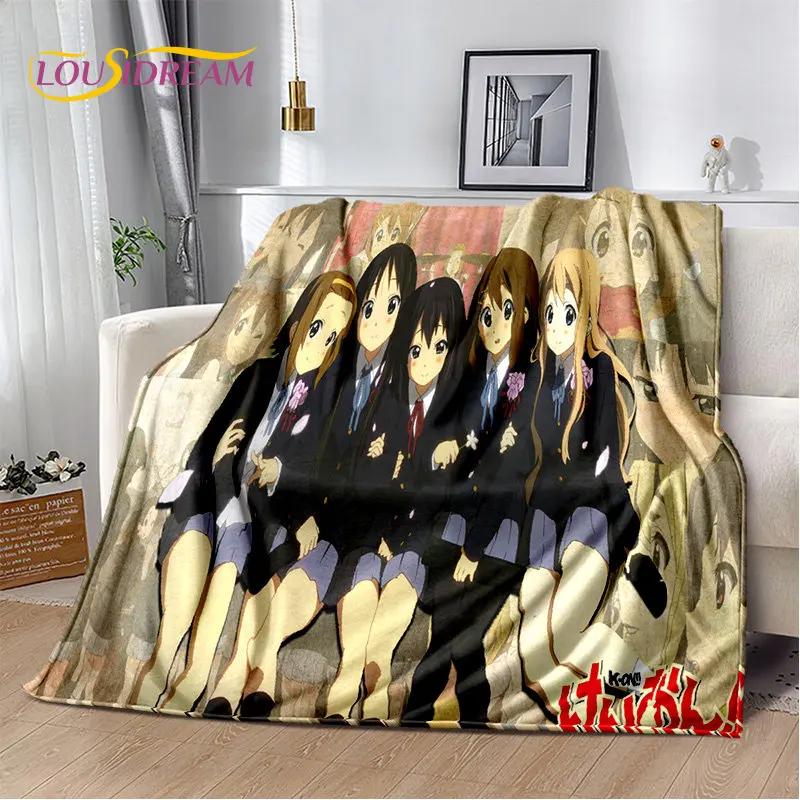 K-ON Cartoon Cute Lolita Kawaii Girls Soft Plush Blanket,Flannel Blanket Throw Blanket for Living Room Bedroom Bed Sofa Picnic