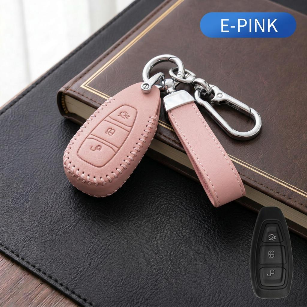 Leather Key Case for Ford Mondeo Taurus Mustang Explorer Edge Focus Mk3 Fiesta Mk7 Mondeo Mk4 Galaxy Key Cover Remote Shell