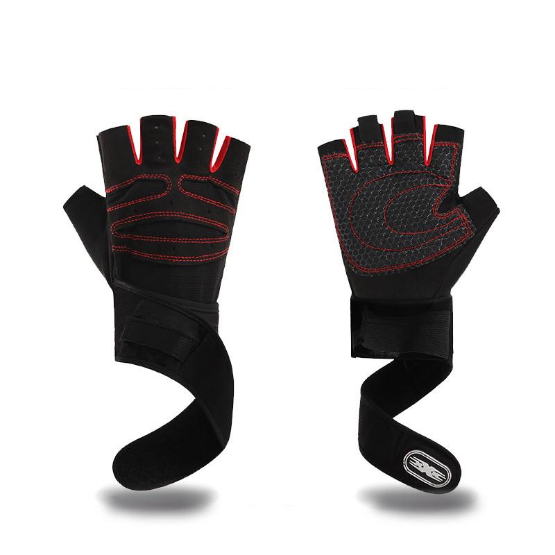 Workout Gloves For Men Women Half Finger Glove With Wrist Wrap For Sport Weight Lifting Training Bicycle Motorcyclist Gym Glove